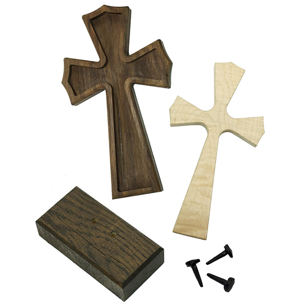 "Rustic" Hardwood Black Walnut & Curly Maple - UnityCross