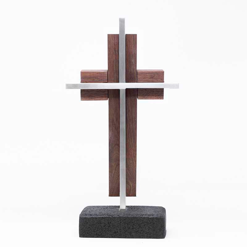 Hand-Finished Black Walnut & Solid Steel Cross - UnityCross