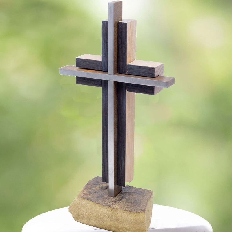 NEW! Hand-Finished, Charred White Oak Wedding Cross - UnityCross