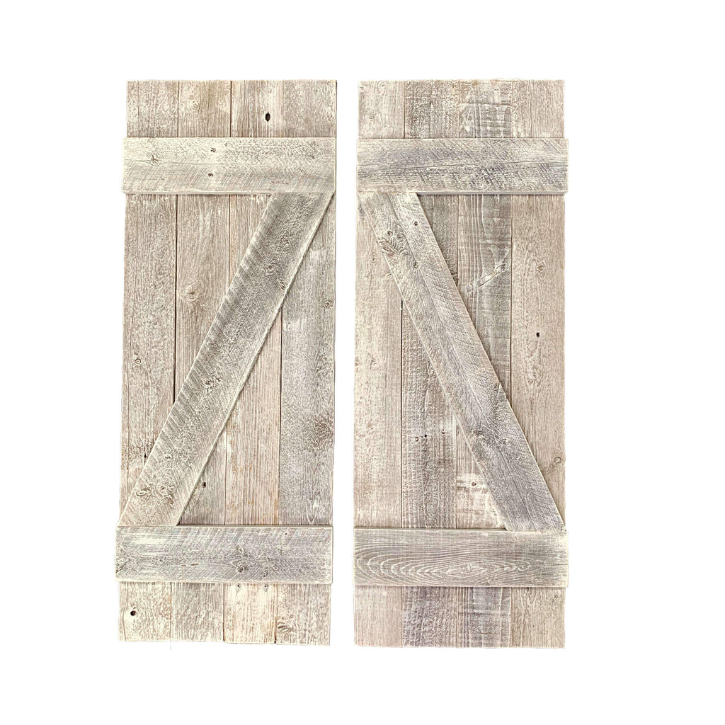 Reclaimed Wood Farmhouse Window Shutters (set of 2) - UnityCross