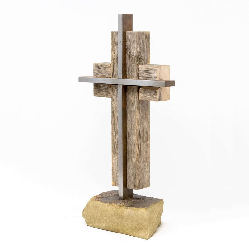 Reclaimed Barnwood & Steel Wedding Cross - UnityCross